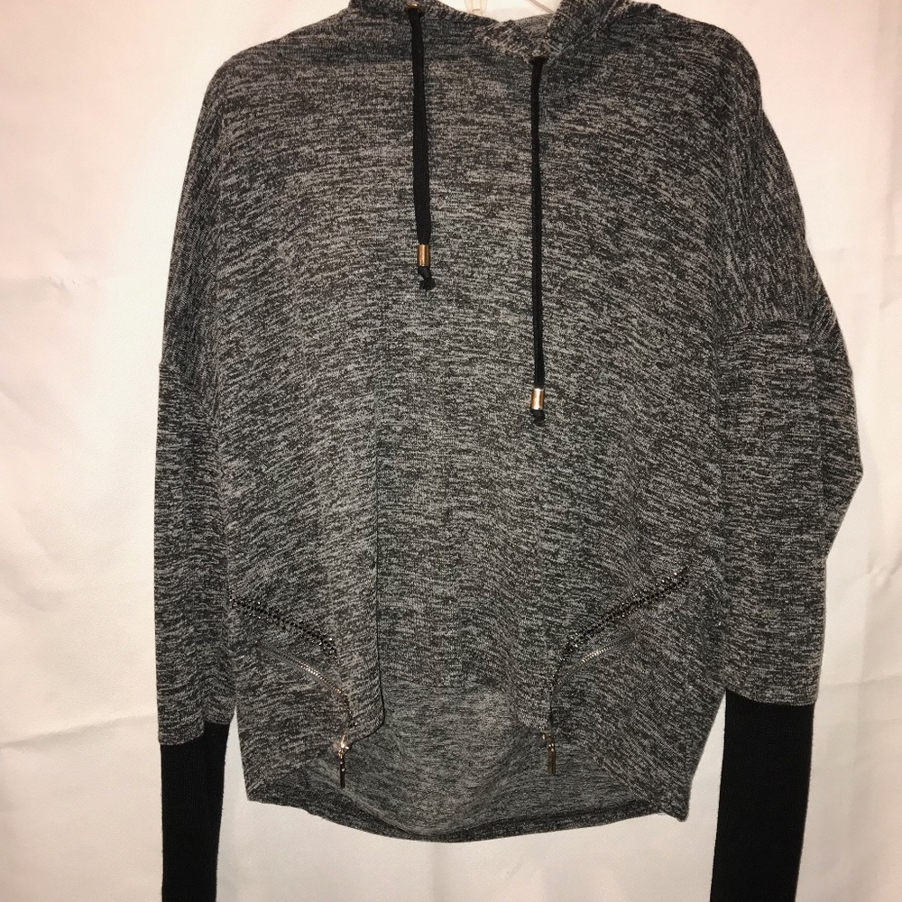 Black/grey long sleeve with hood